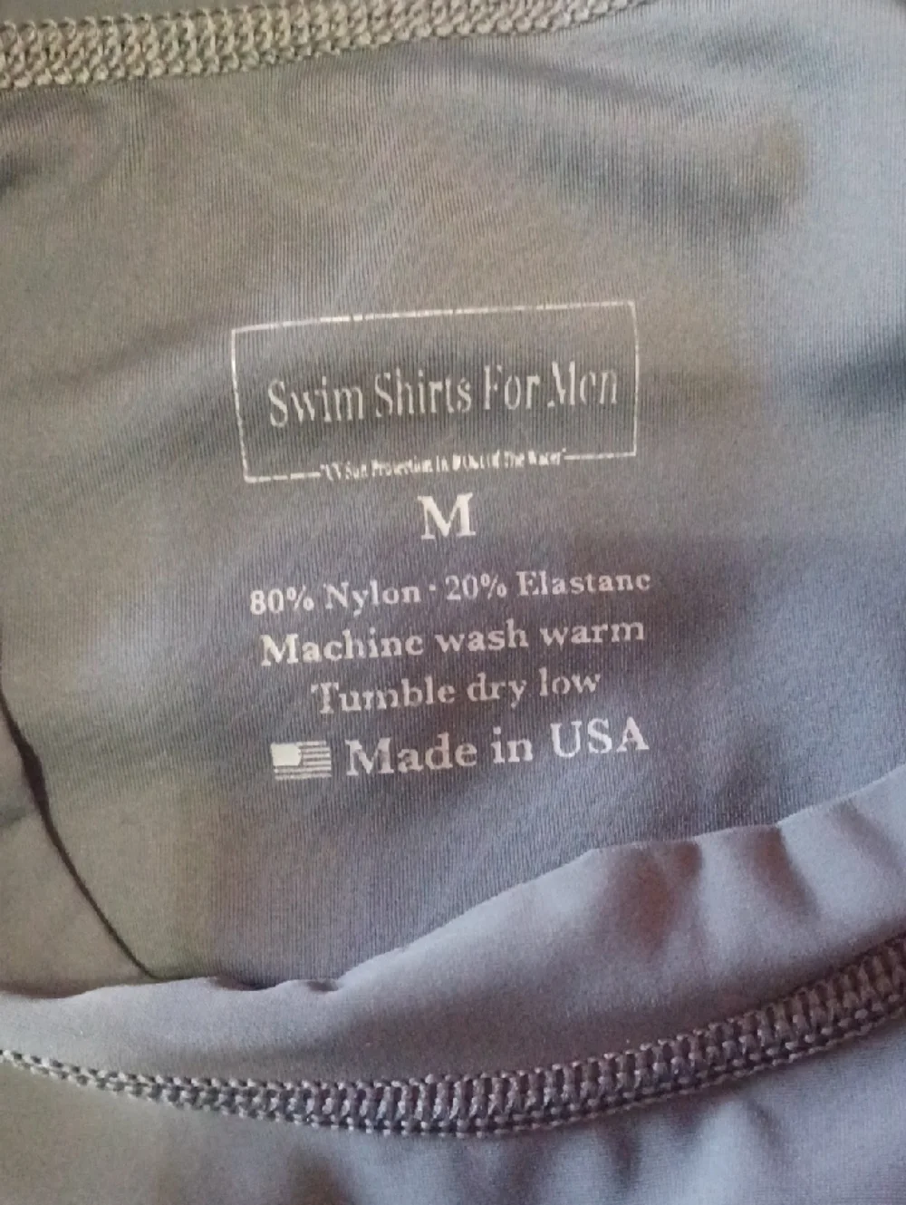 Swim Shirts For Men Gray Long Sleeve Crewneck Rash Guard UPF Protection Tagless